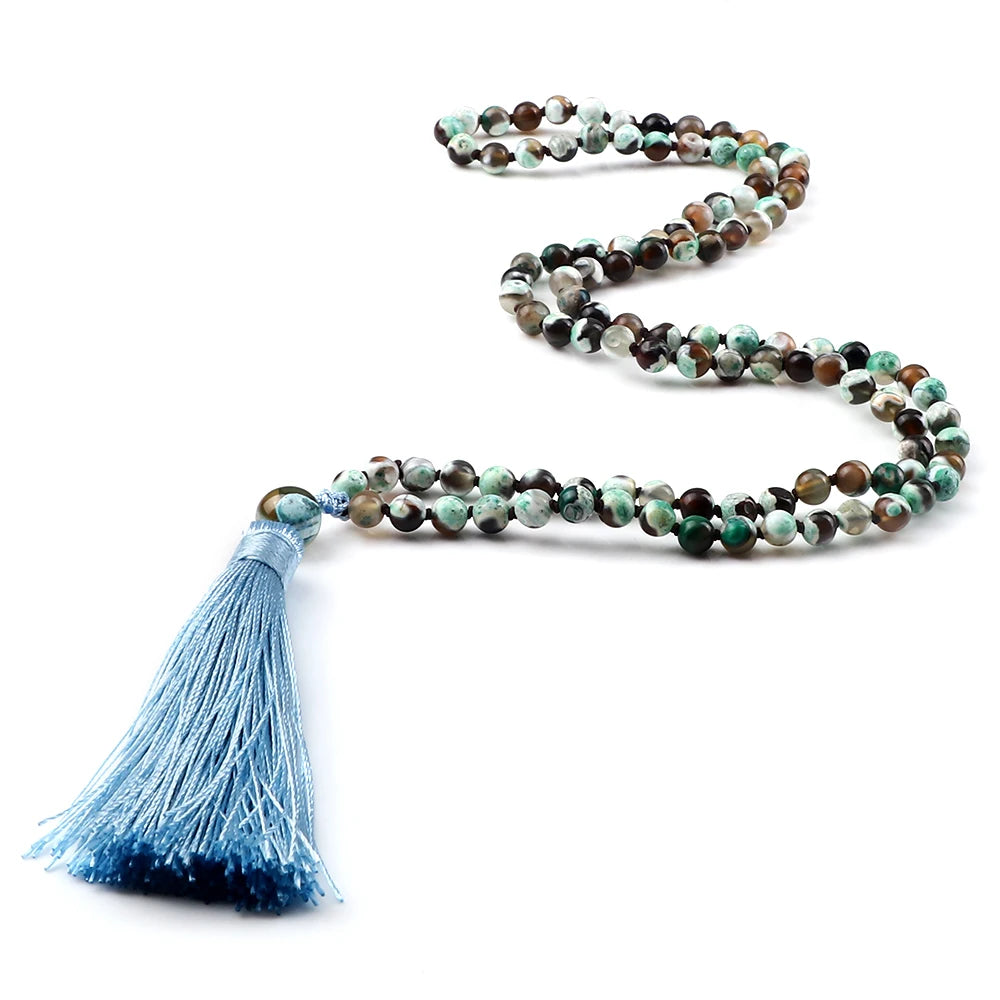 Mala 108 Perle Onice Verde Naturale • Collana Buddha Meditazione Unisex | LoveDrop™ Italia