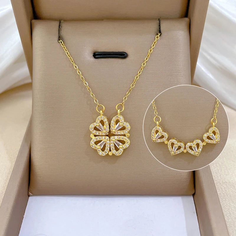 Collana Magnetica Cuore a Quadrifoglio | Amore Infinito 2025