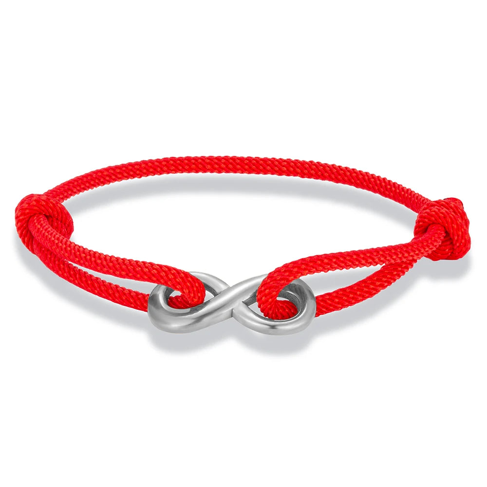 Bracciale Minimal Infinito – Acciaio Inossidabile & Cordino Regolabile