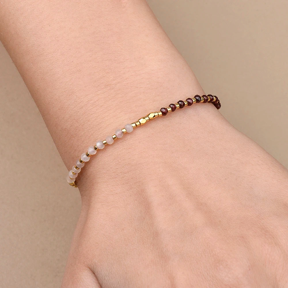 Bracciale Sottile 2x3mm in Pietra Naturale – Unisex Regolabile