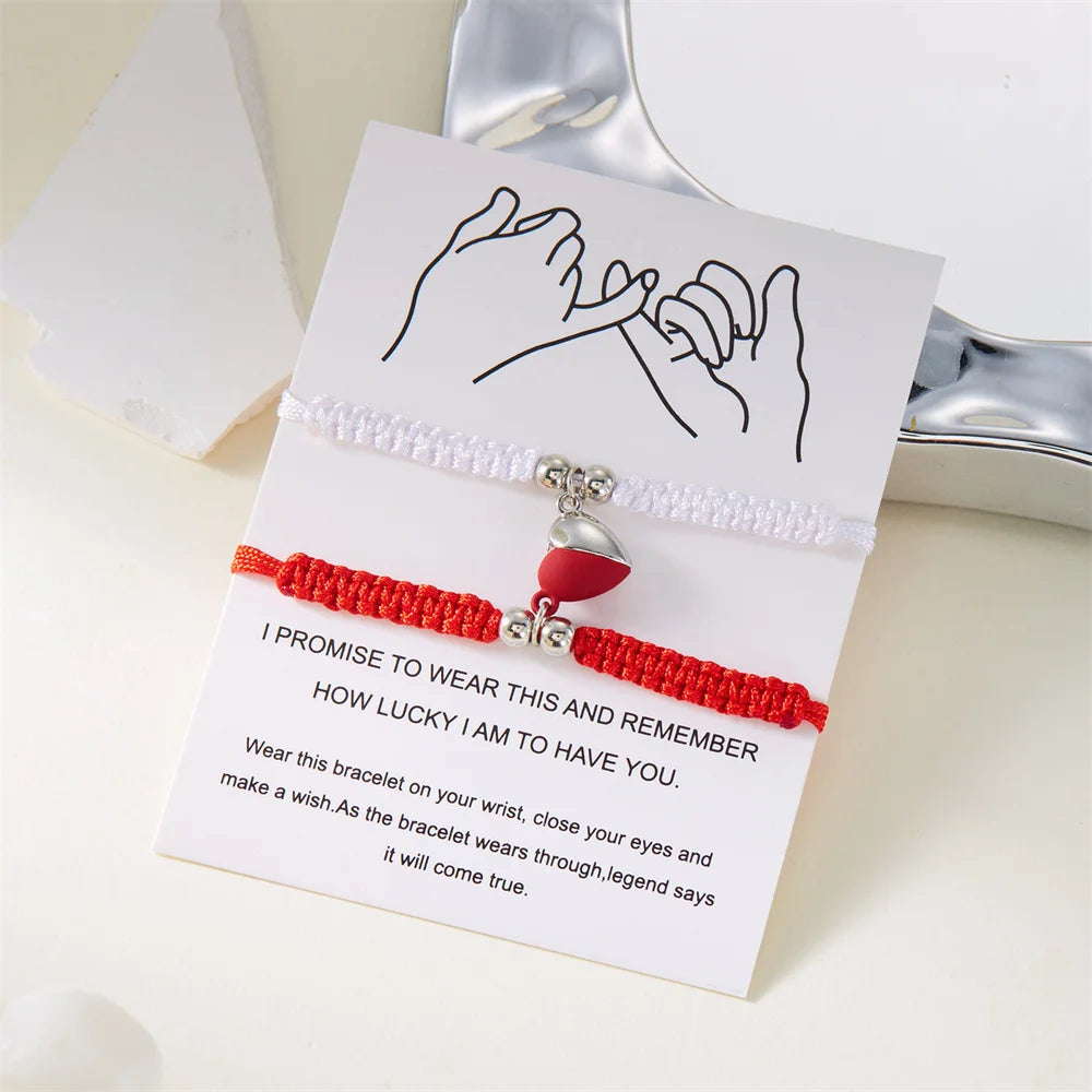 Bracciale di Coppia Magnetico – Cuore Intrecciato