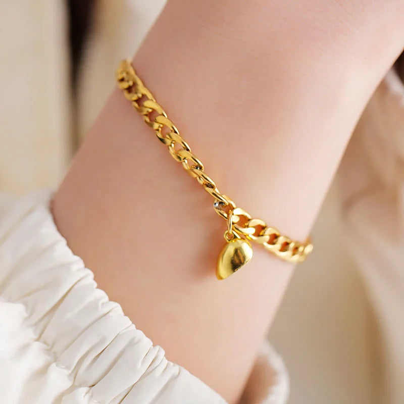 Bracciali Magnetici Coppia – Cuore & Lucchetto su Catena Cubana