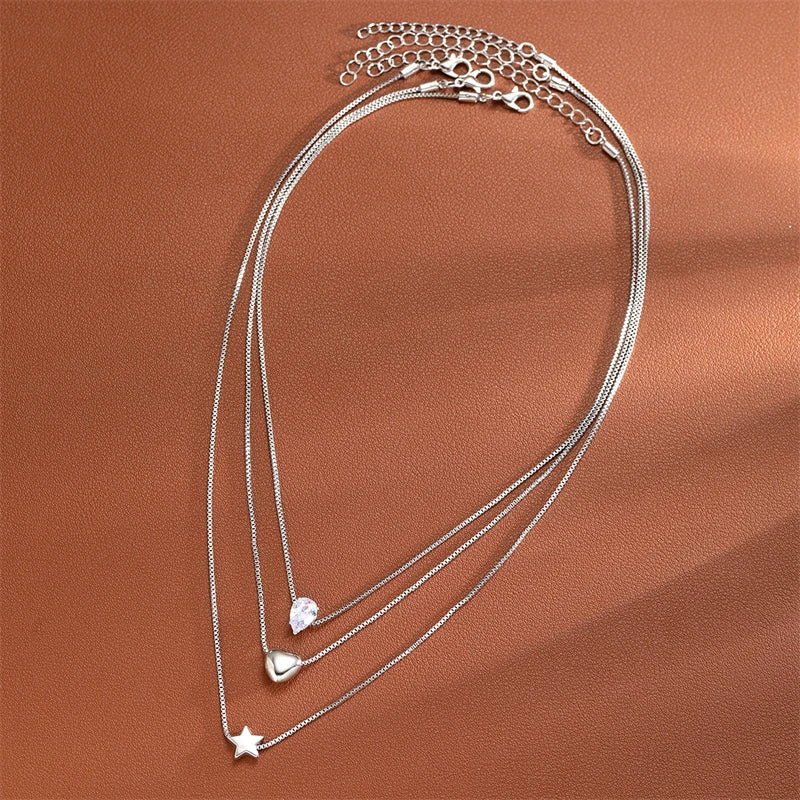 Collana Multistrato Lucky Protection • Evil Eye Turco • Zirconi & Perla • Stile Elegante Donna | LoveDrop™ Italia