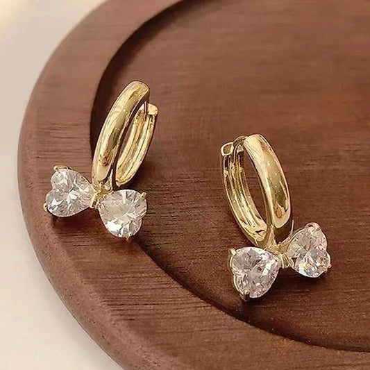 Orecchini Cuore & Fiocco in Zirconia | Eleganza Romantica 2025