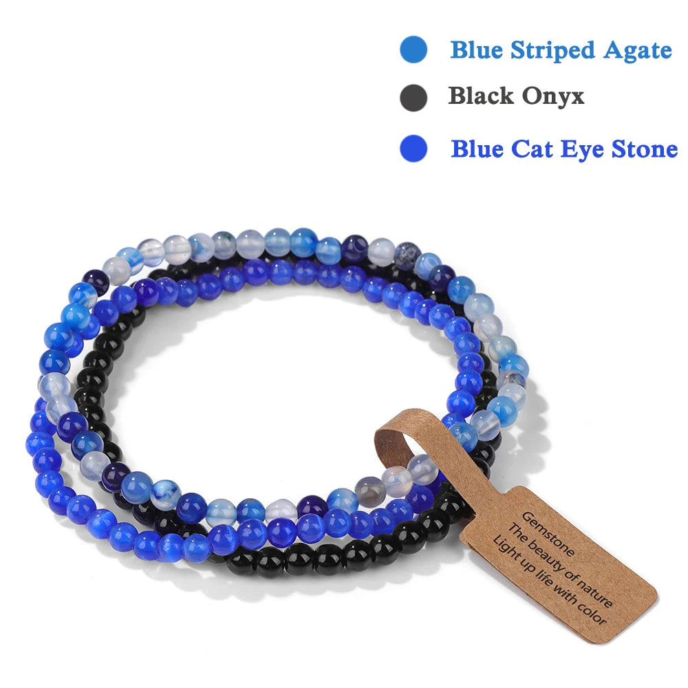 Set Bracciali Pietre Naturali Verdi – Moss Agate & Onyx 3 Pezzi