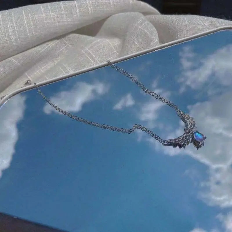 Collana Ali d’Angelo Light Luxury • Moonstone Luminosa • Eleganza Sottile Donna | LoveDrop™ Italia