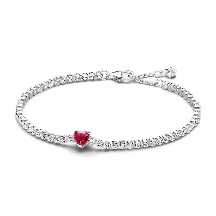 Bracciale Argento 925 con Zirconi Colorati – Heart Disc Regolabile