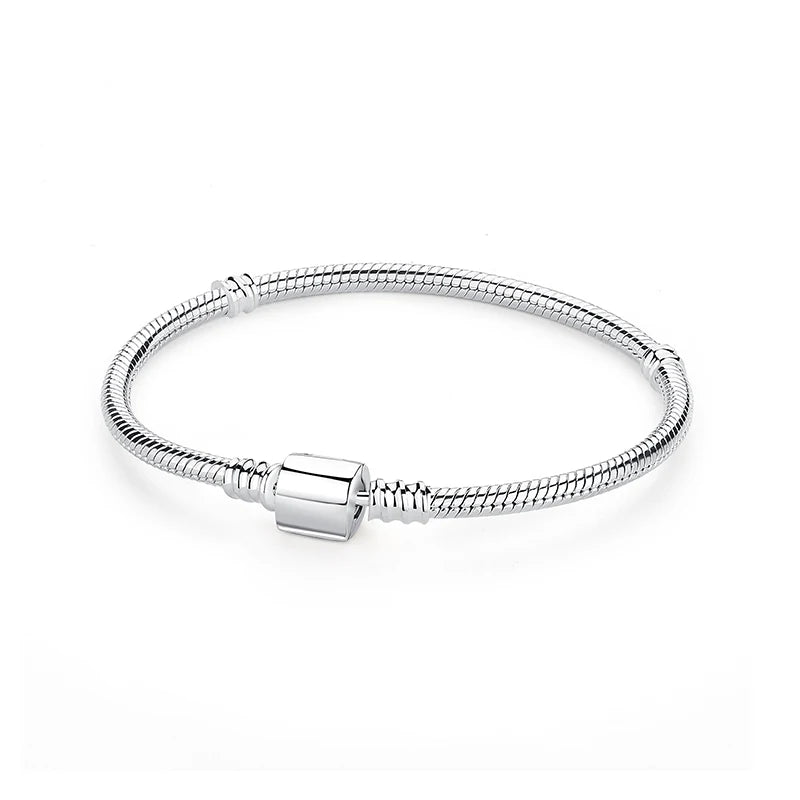 Bracciale 925 Sterling Silver – Snake Chain con Charm Cuore
