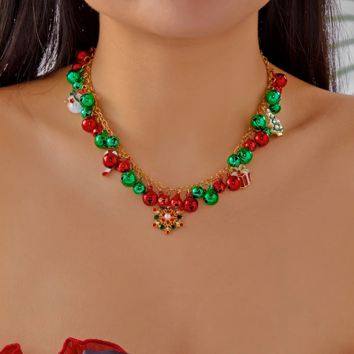 Collana Natalizia Multi-Charms • Albero, Fiocco, Renna & Campanello | LoveDrop™ Italia