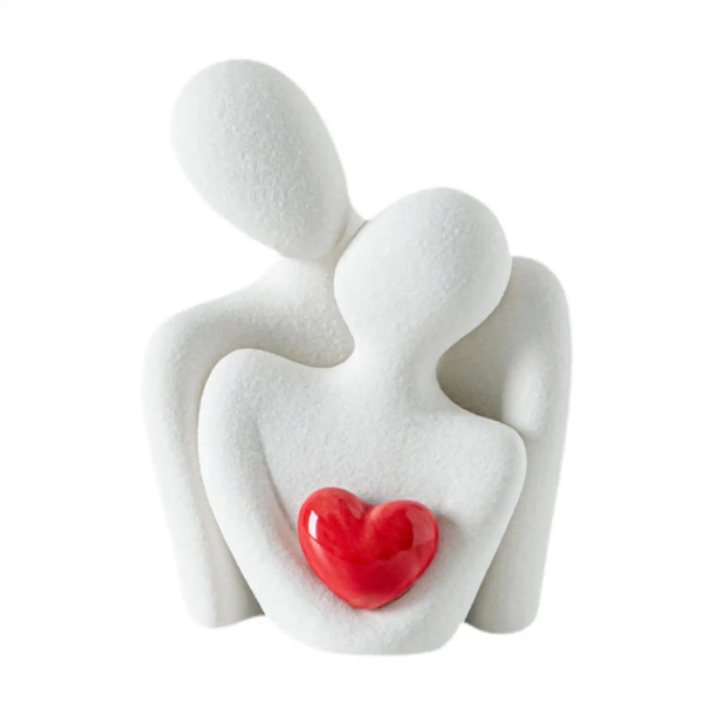Statua Astratta in Ceramica “Coppia che si Abbraccia” – Decorazione Romantica per Casa e Regalo Anniversario