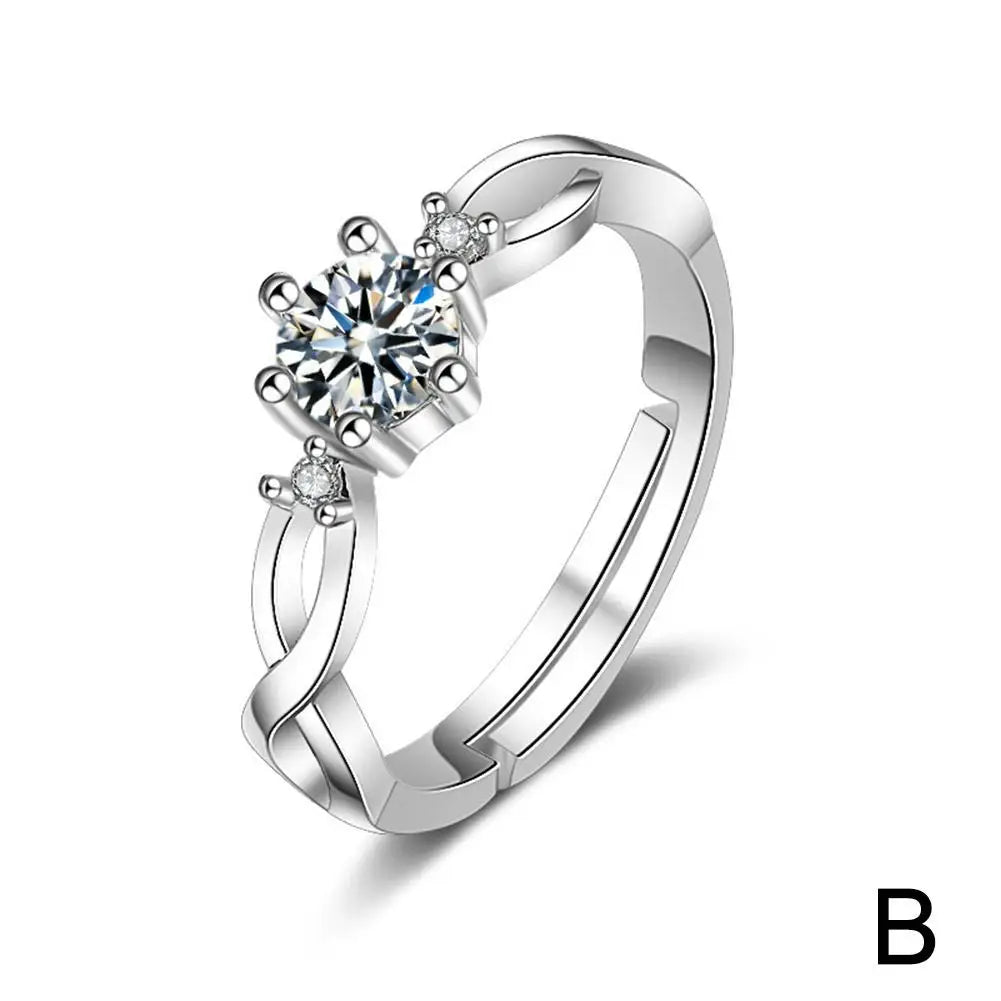 Coppia di Anelli Romantici Regolabili in Argento | Stile Minimal Coreano