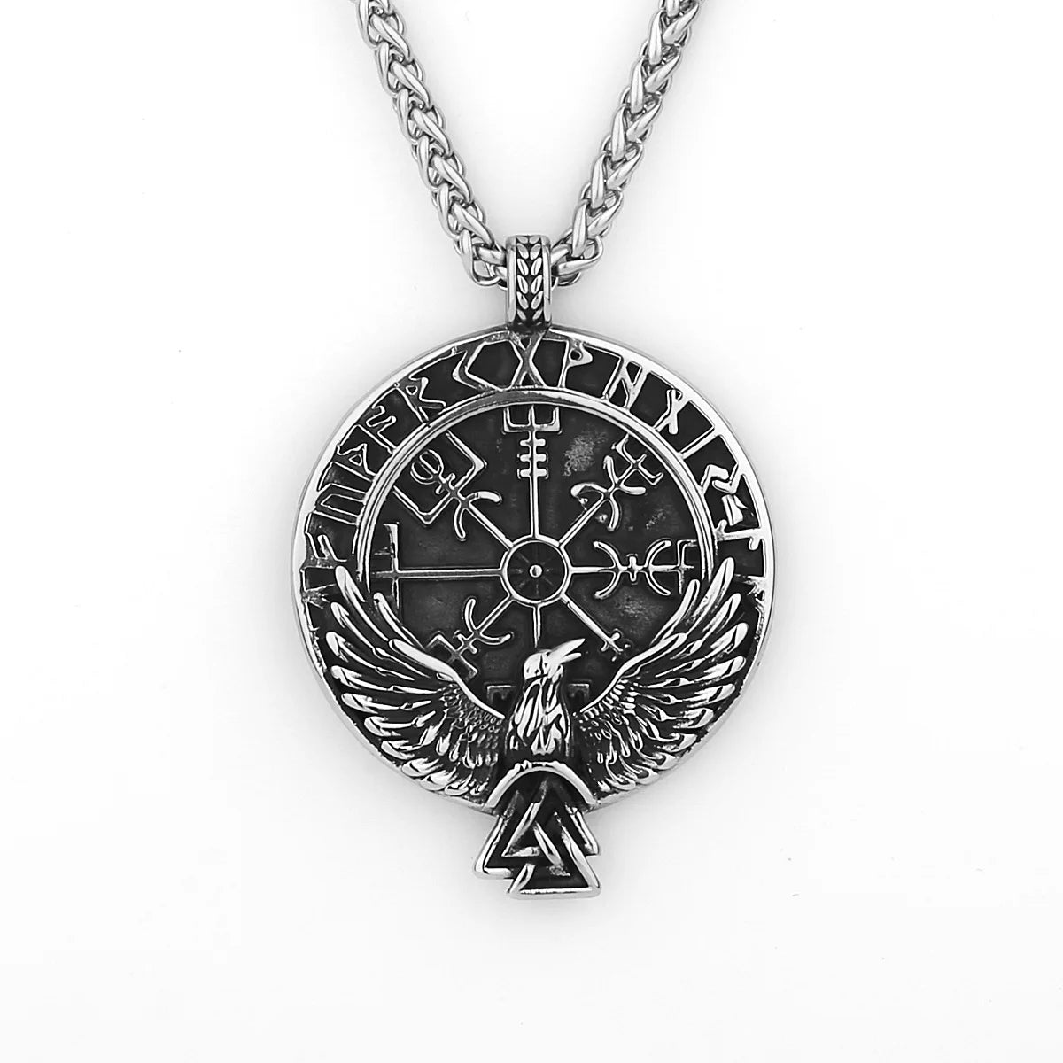 Collana Vichinga Odin Crow • Rune Nordiche • Acciaio 316L Vintage | LoveDrop™ Italia