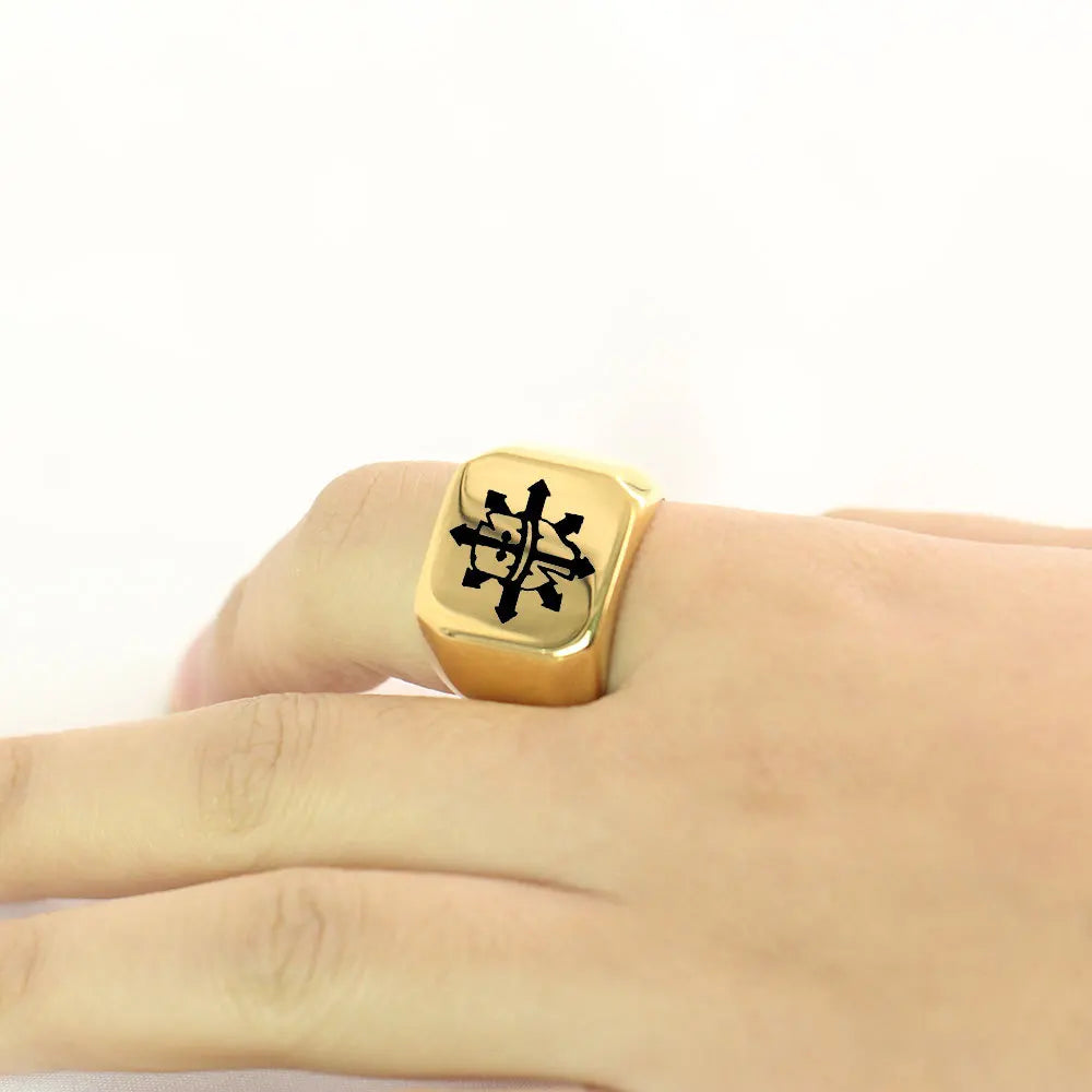 Anello Personalizzato Uomo | Square Engrave Nome & Foto