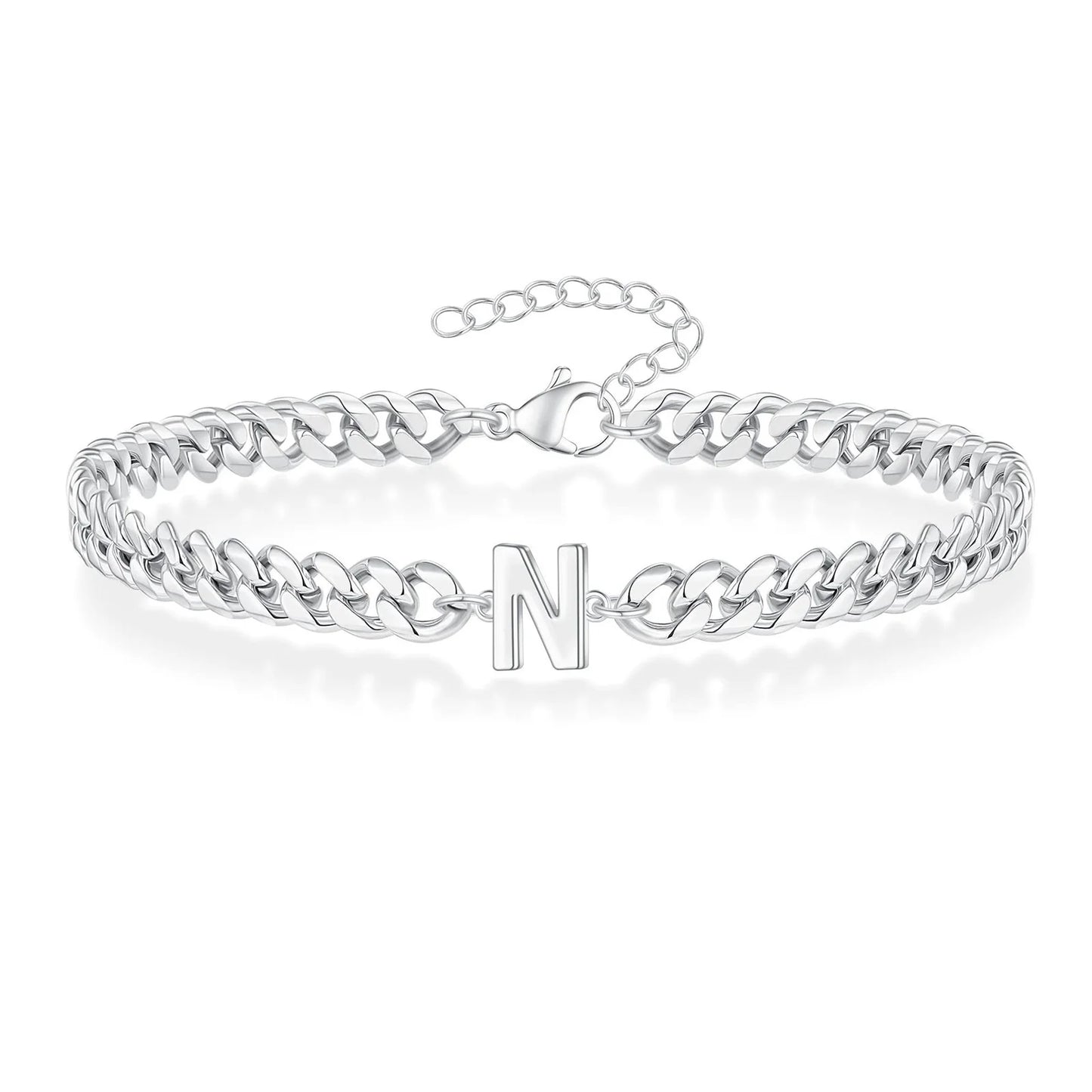 Bracciale Cuban Chain con Iniziale – Acciaio Inossidabile A-Z