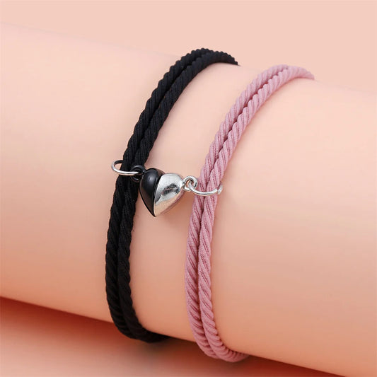 Bracciali di Coppia Magnetici – Cuore & Chiave Intrecciati