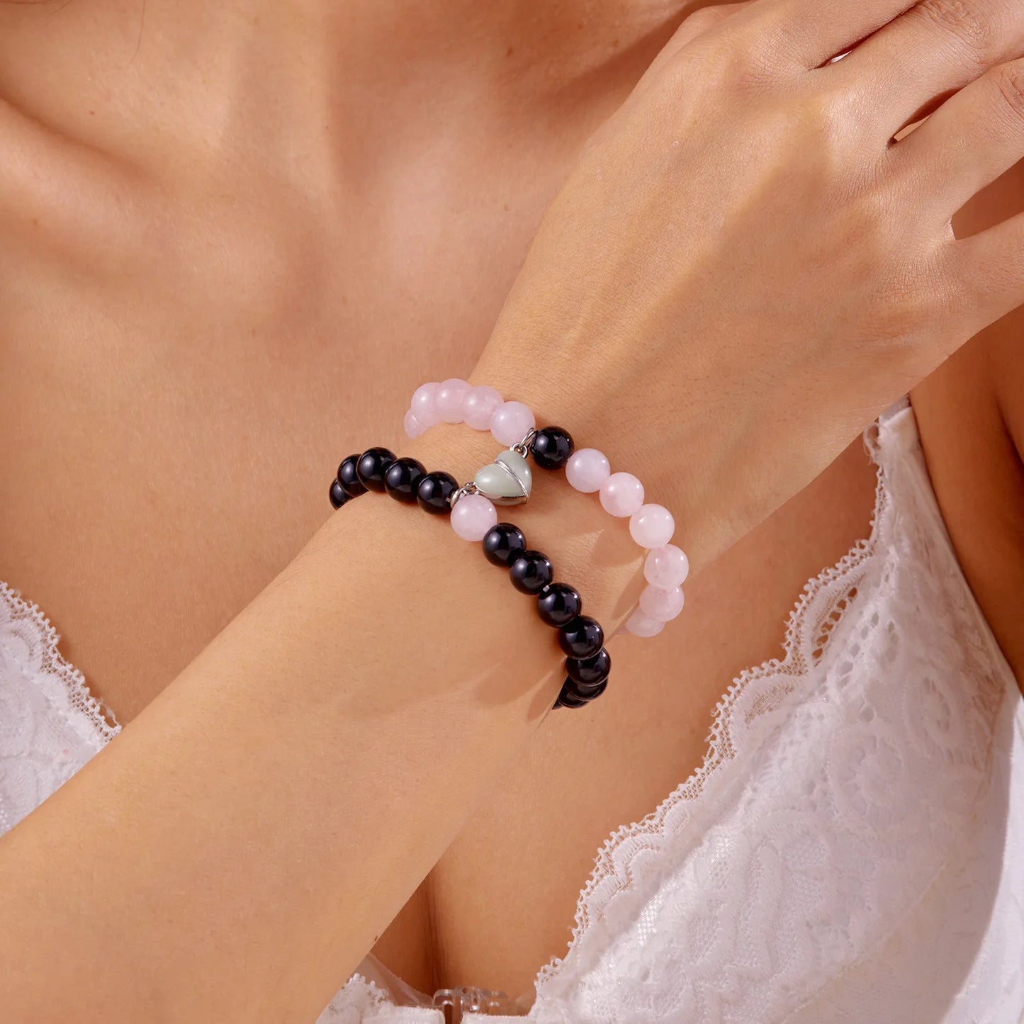 Bracciale di Coppia Magnetico Luminoso – Cuore che Brilla