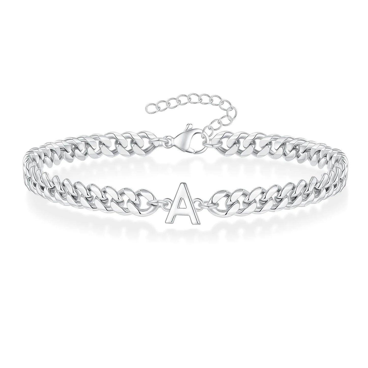 Bracciale Cuban Chain con Iniziale – Acciaio Inossidabile A-Z