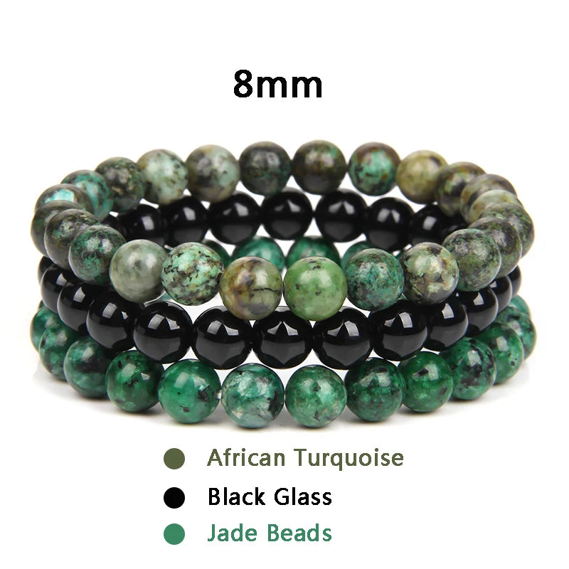 Bracciale di Coppia Distanza – Set 3 Pietre Naturali