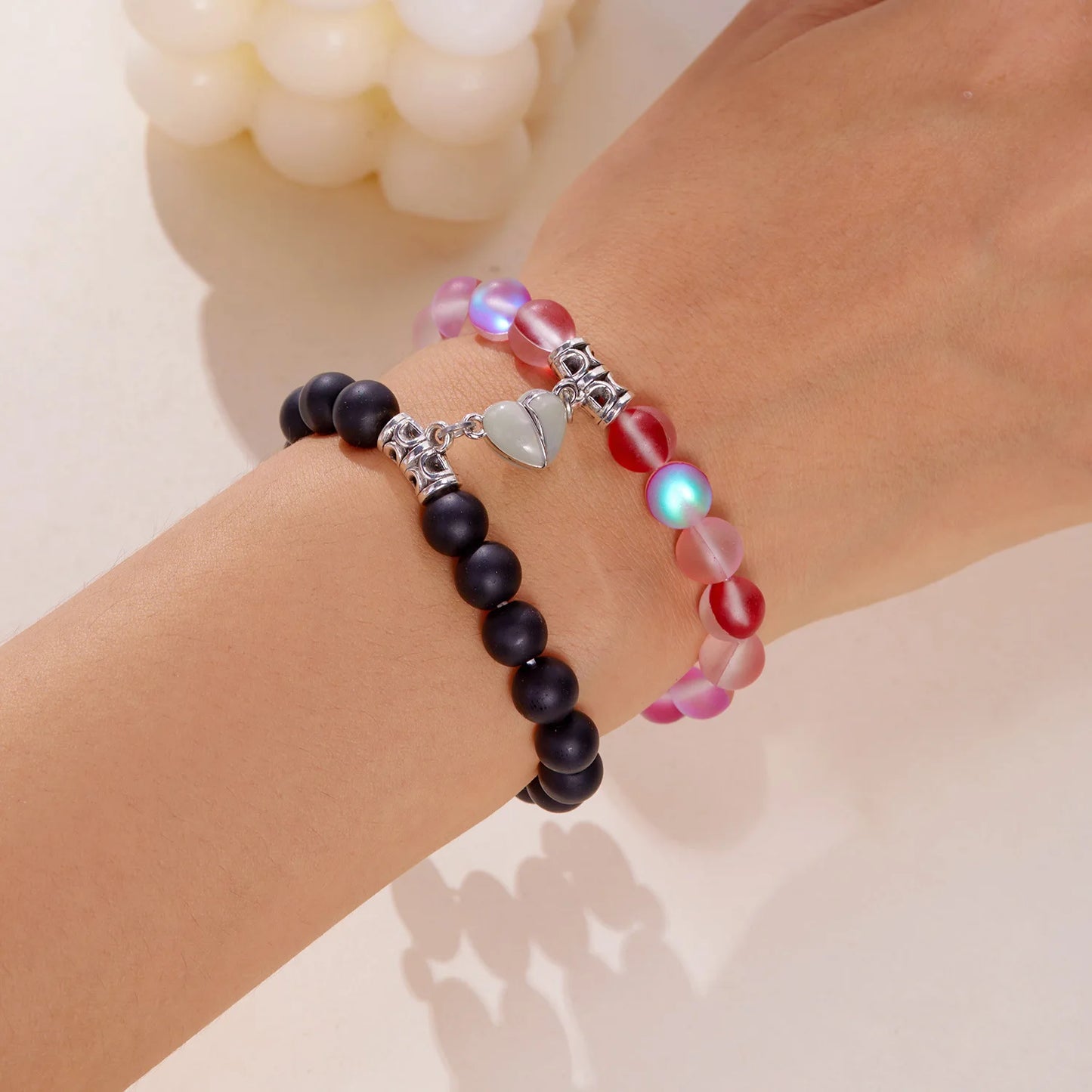 Bracciale di Coppia Magnetico Luminoso – Cuore che Brilla