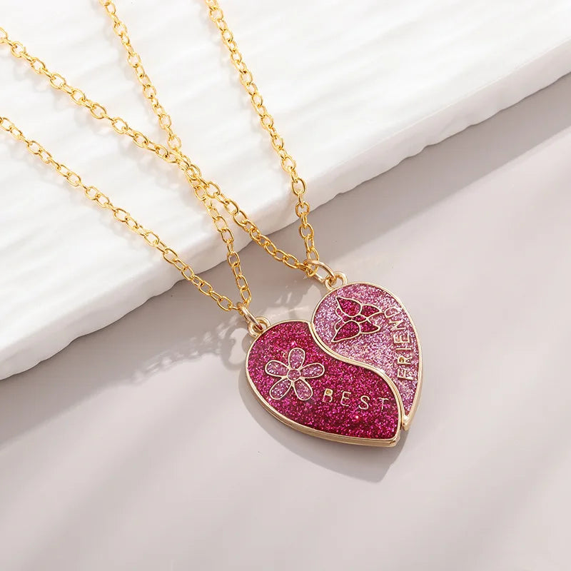Magnetic Heart Sequin Necklace Set | Collana Cuore Magnetico 2-Pezzi | LoveDrop