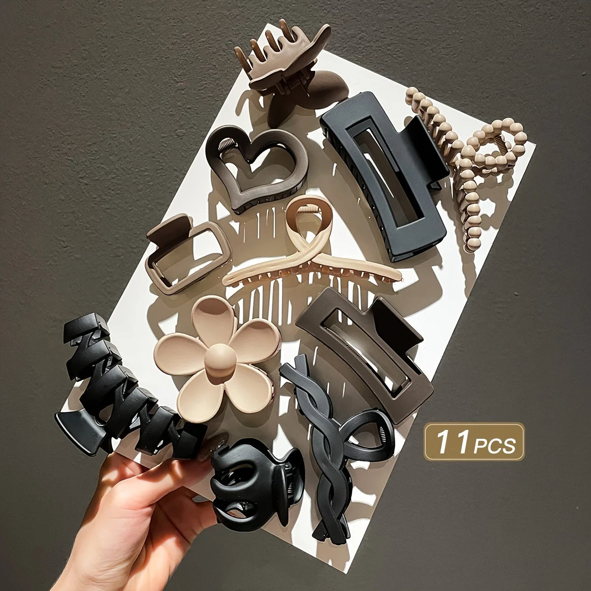 Set 11 Fermagli Opachi Premium per Capelli – Clip Eleganti per Acconciature Donna