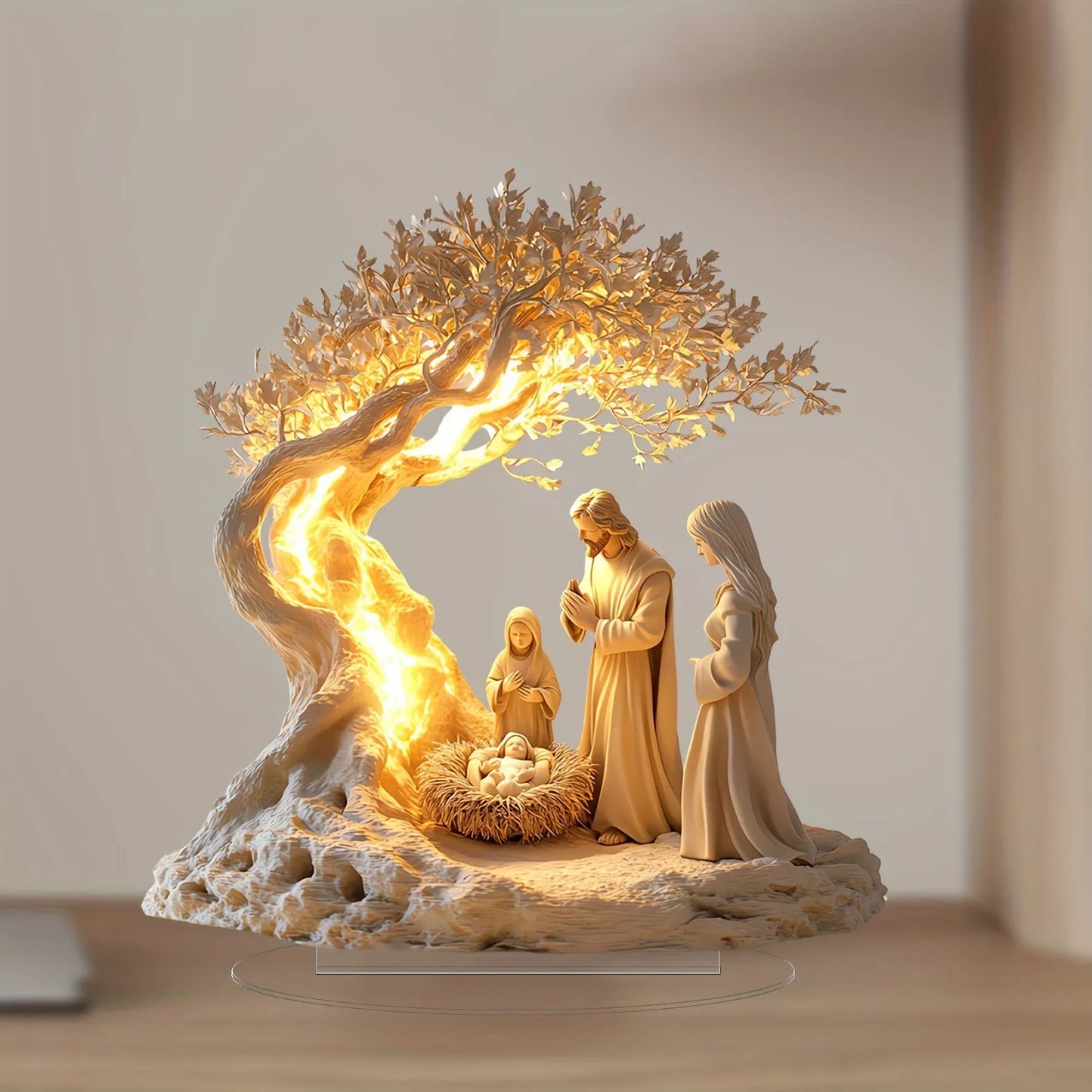 Decorazione Acrilica “Jesus & Tree of Life” — Ornament da Tavolo 2026