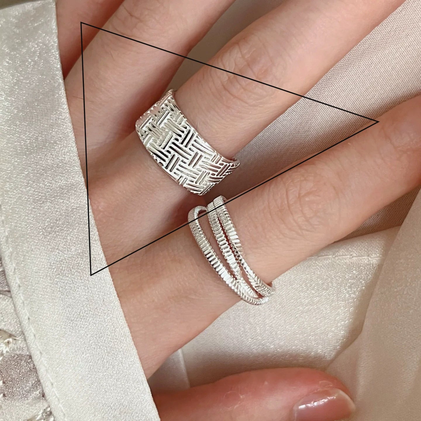 Anello in Argento 925 “Flower Lace” | Elegante, Regolabile, Idea Regalo Romantica