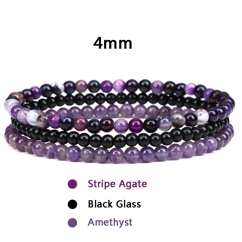 Bracciale di Coppia Distanza – Set 3 Pietre Naturali