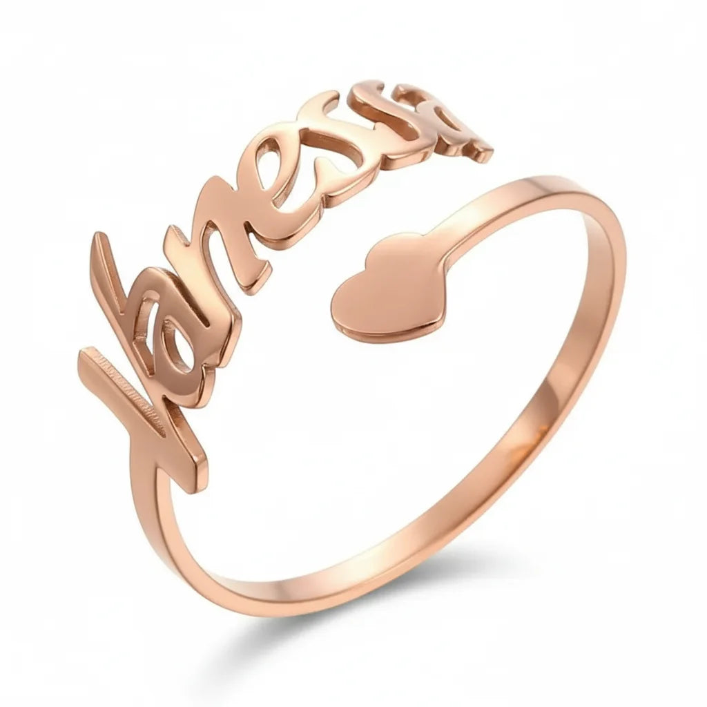 Anello Nome Personalizzato | Cuore Gold 18K & Coppia