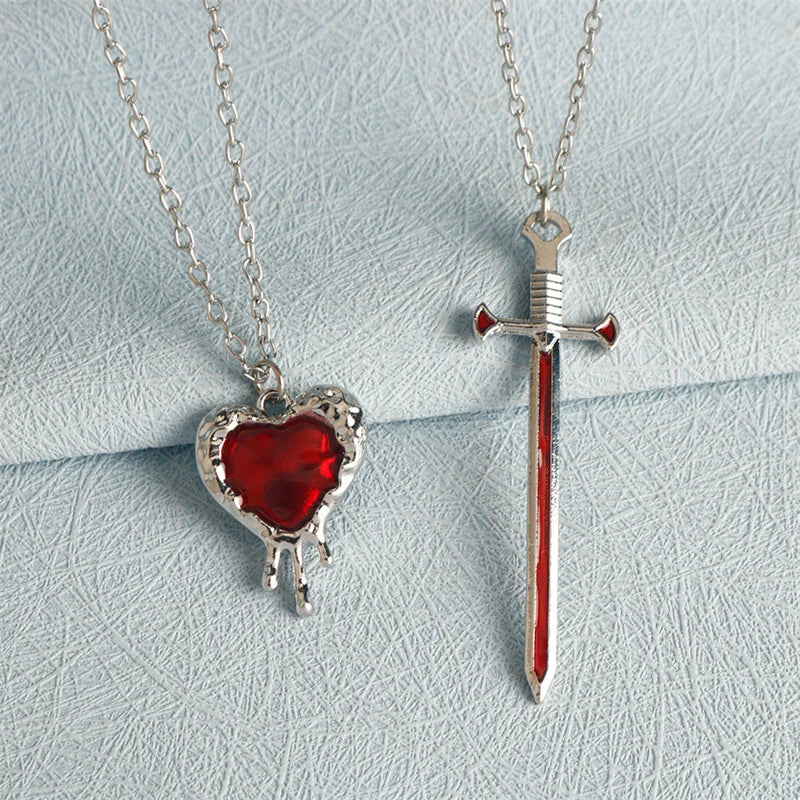 Set Coppia Cuore & Spade • Collane Matching Punk Unisex | LoveDrop™ Italia