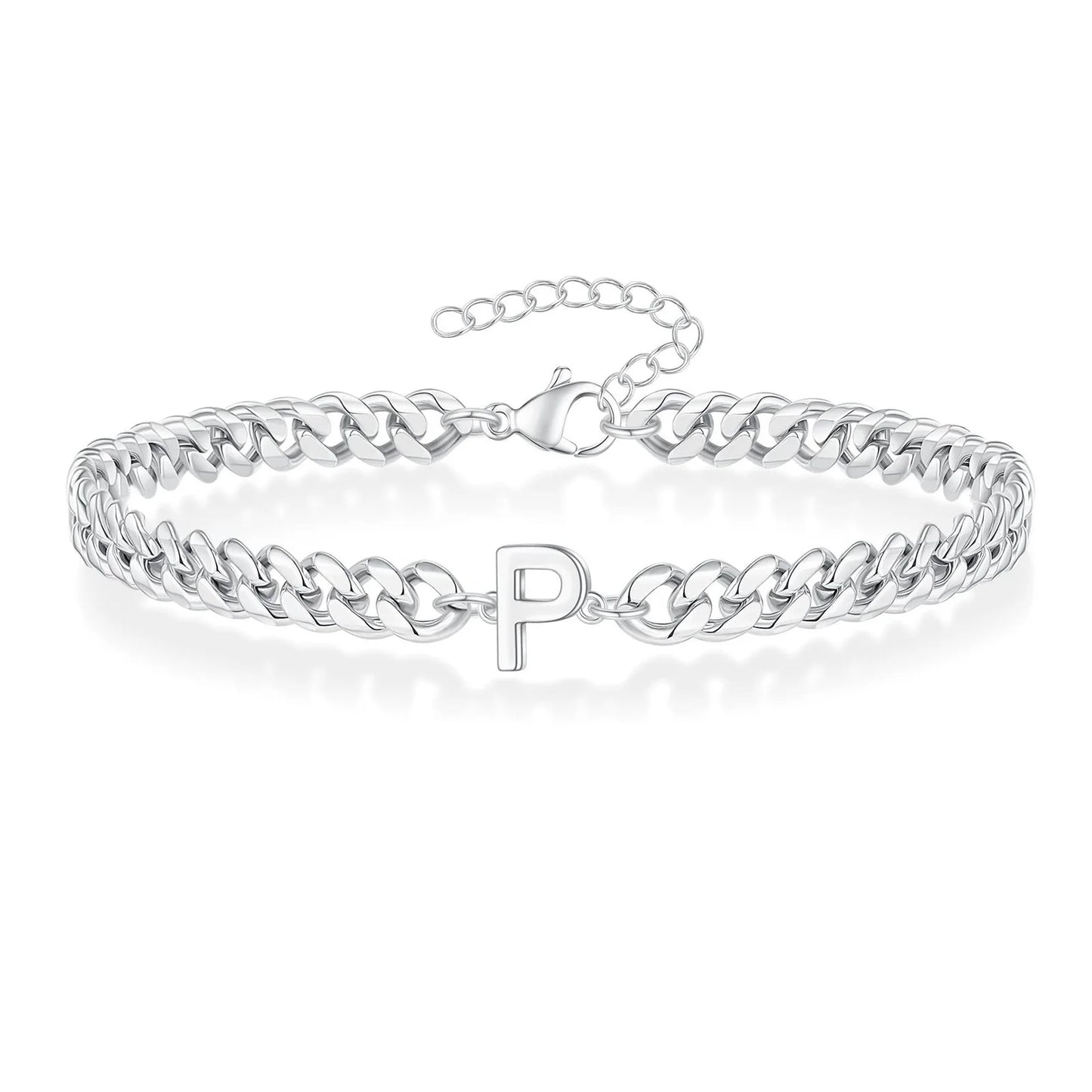 Bracciale Cuban Chain con Iniziale – Acciaio Inossidabile A-Z