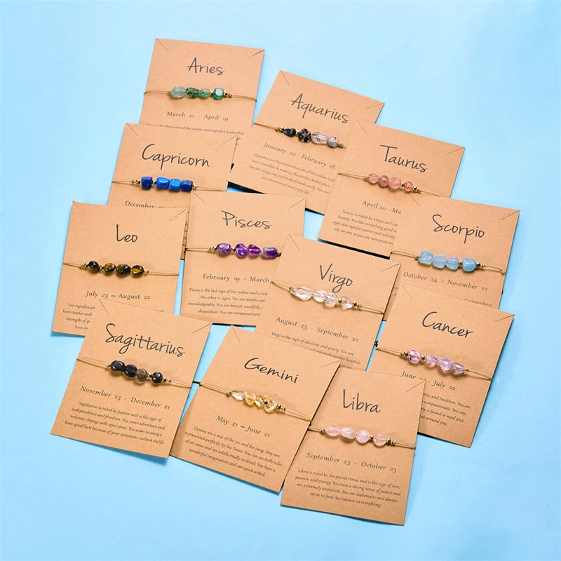 Bracciale Zodiaco Handmade in Pietra Naturale – 12 Costellazioni