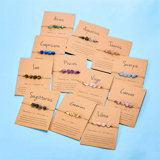Bracciale Zodiaco Handmade in Pietra Naturale – 12 Costellazioni