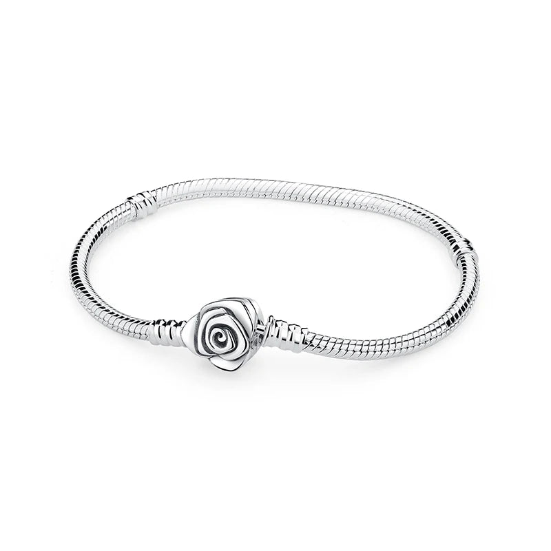 Bracciale 925 Sterling Silver – Snake Chain con Charm Cuore