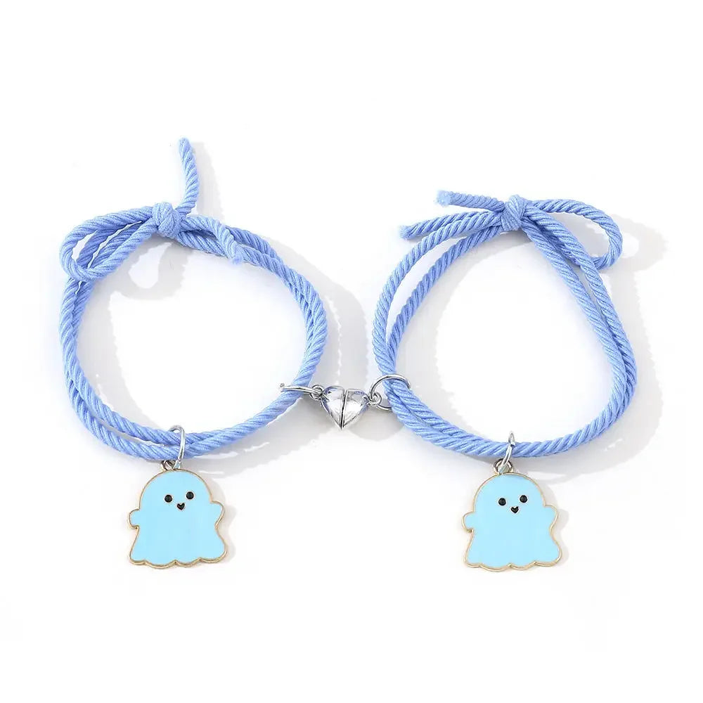 Bracciale di Coppia Magnetico – Cuore & Chiave Intrecciati Deluxe