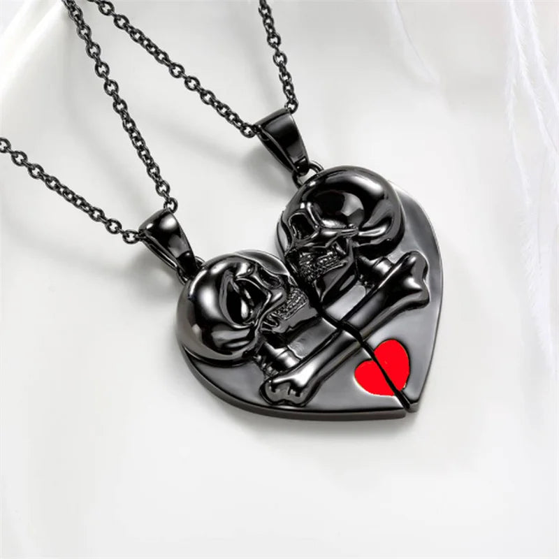 Collana Coppia “Red Skull Heart” – Magnetica Gothic Love | LoveDrop