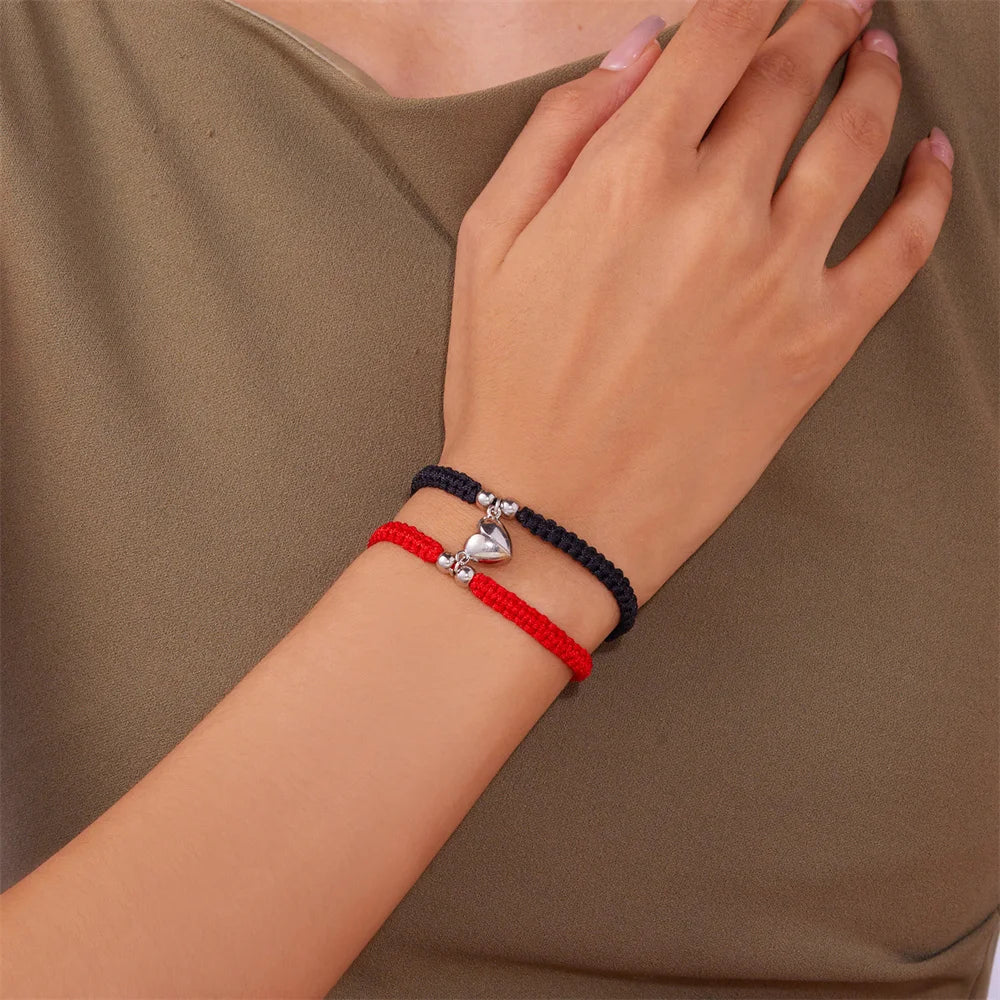 Bracciale di Coppia Magnetico – Cuore Intrecciato
