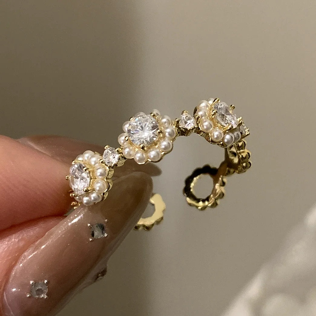 Anello in Argento 925 “Flower Lace” | Elegante, Regolabile, Idea Regalo Romantica