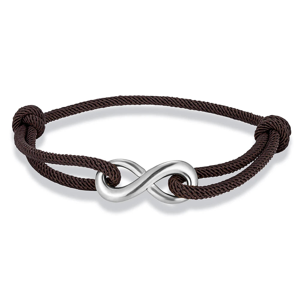 Bracciale Minimal Infinito – Acciaio Inossidabile & Cordino Regolabile