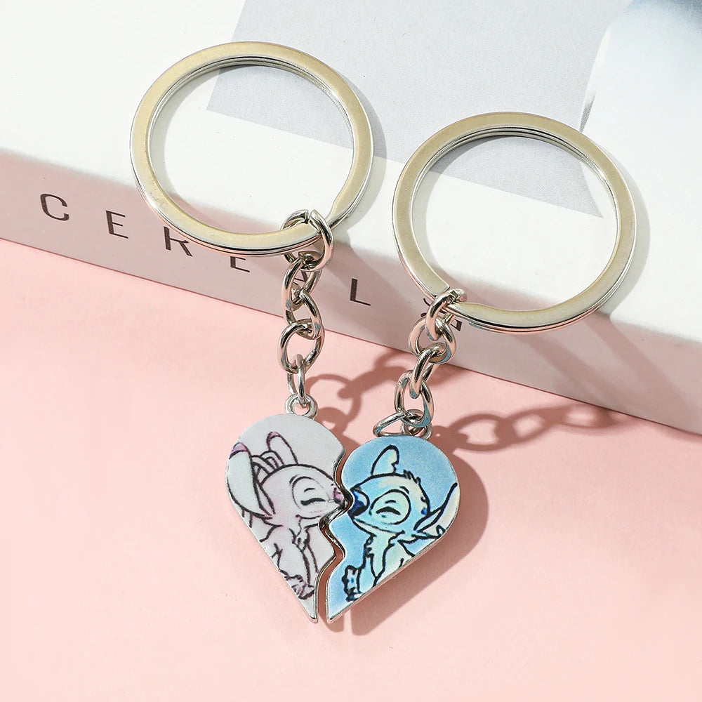 Portachiavi Coppia Stitch & Angel | Idea Regalo Dolce e Originale 2025