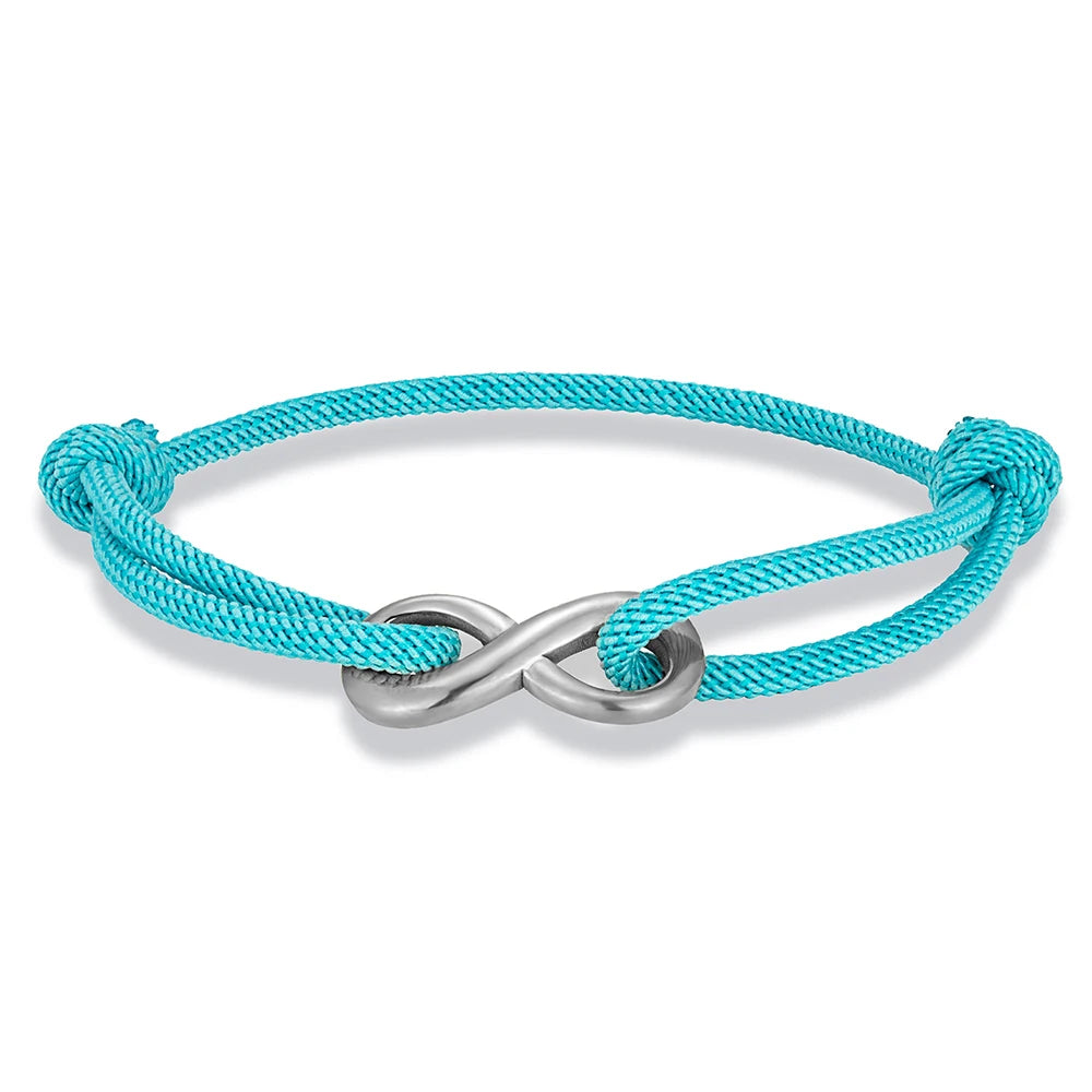 Bracciale Minimal Infinito – Acciaio Inossidabile & Cordino Regolabile