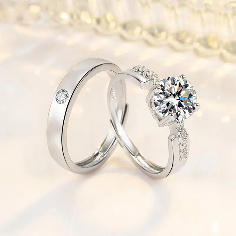 Anello Coppia Argento 925 | Zircone AAA & Eleganza Wedding