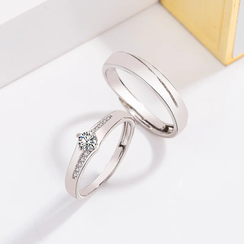 Anello Coppia Argento 925 | Zircone AAA & Eleganza Wedding