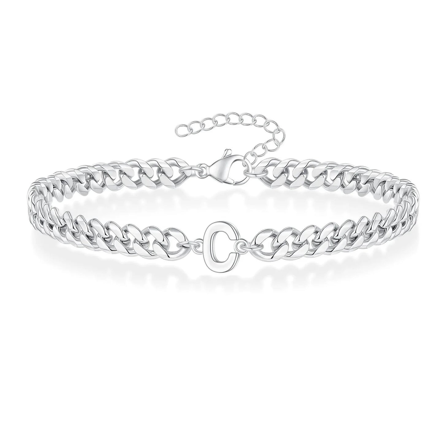 Bracciale Cuban Chain con Iniziale – Acciaio Inossidabile A-Z