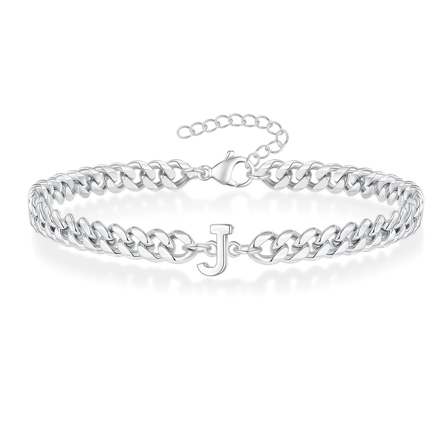 Bracciale Cuban Chain con Iniziale – Acciaio Inossidabile A-Z