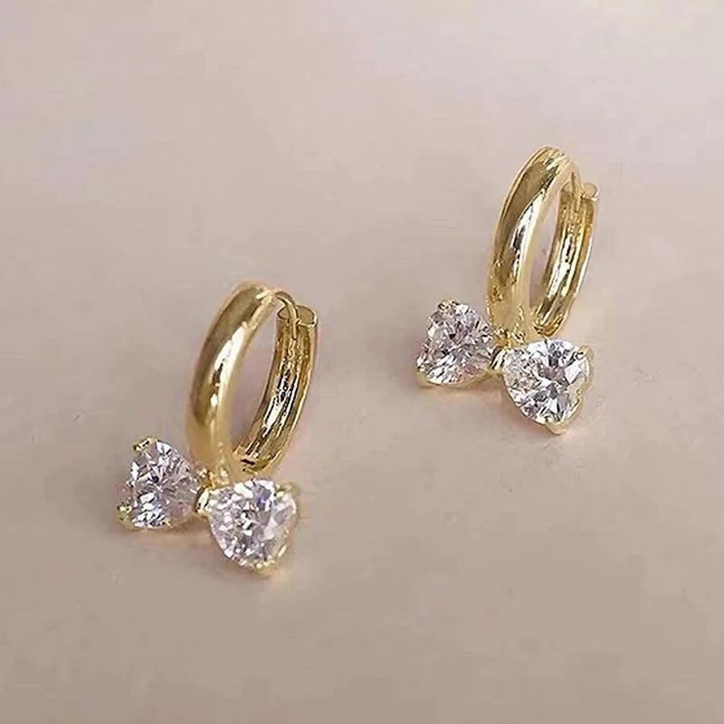 Orecchini Cuore & Fiocco in Zirconia | Eleganza Romantica 2025