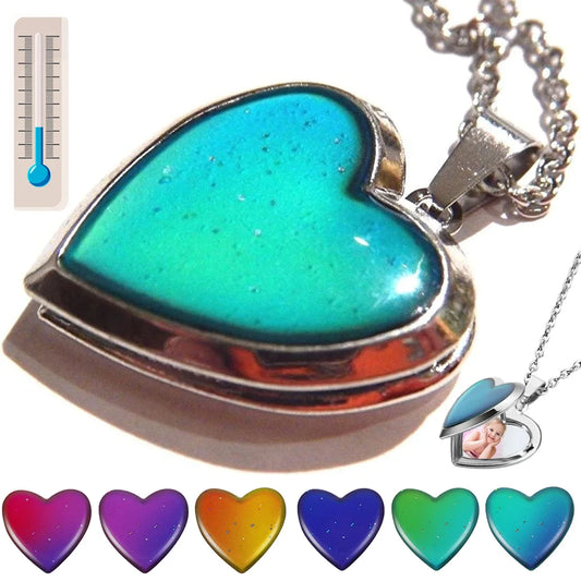 Collana Mood Locket Cuore • Termocromatica + Foto • Acciaio | LoveDrop™ Italia