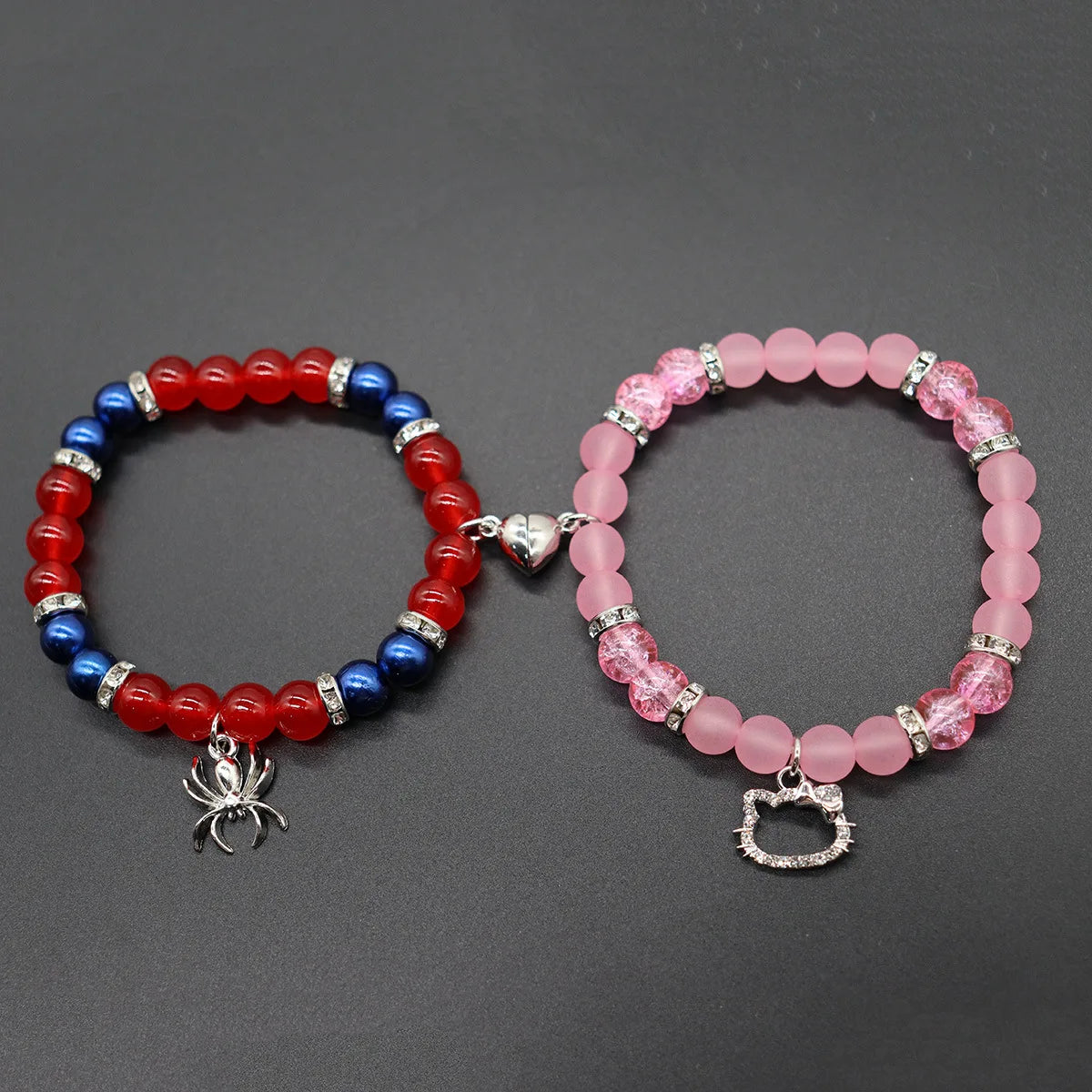 Braccialetti Amicizia Ragazza • Set Matching Gatto & Ragno • Stile Y2K • Idea Regalo Best Friends 2025