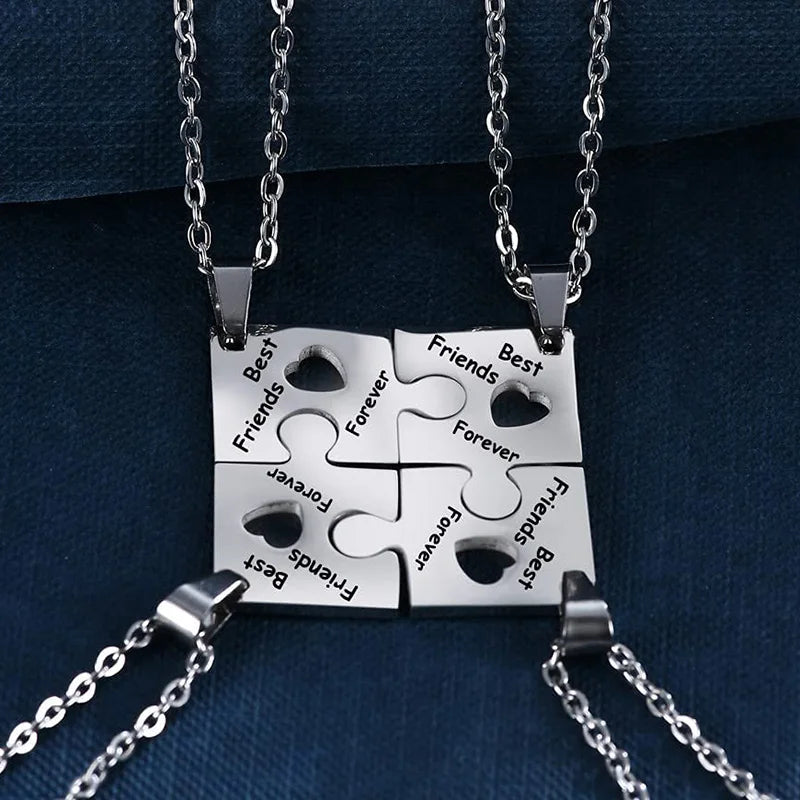 Set 4 Collane BFF Puzzle • Best Friends Forever • Acciaio Inox | LoveDrop™ Italia