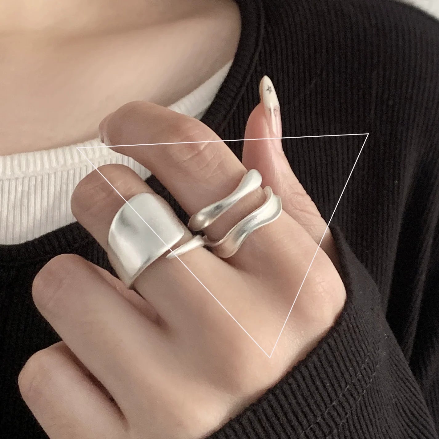 Anello in Argento 925 “Flower Lace” | Elegante, Regolabile, Idea Regalo Romantica